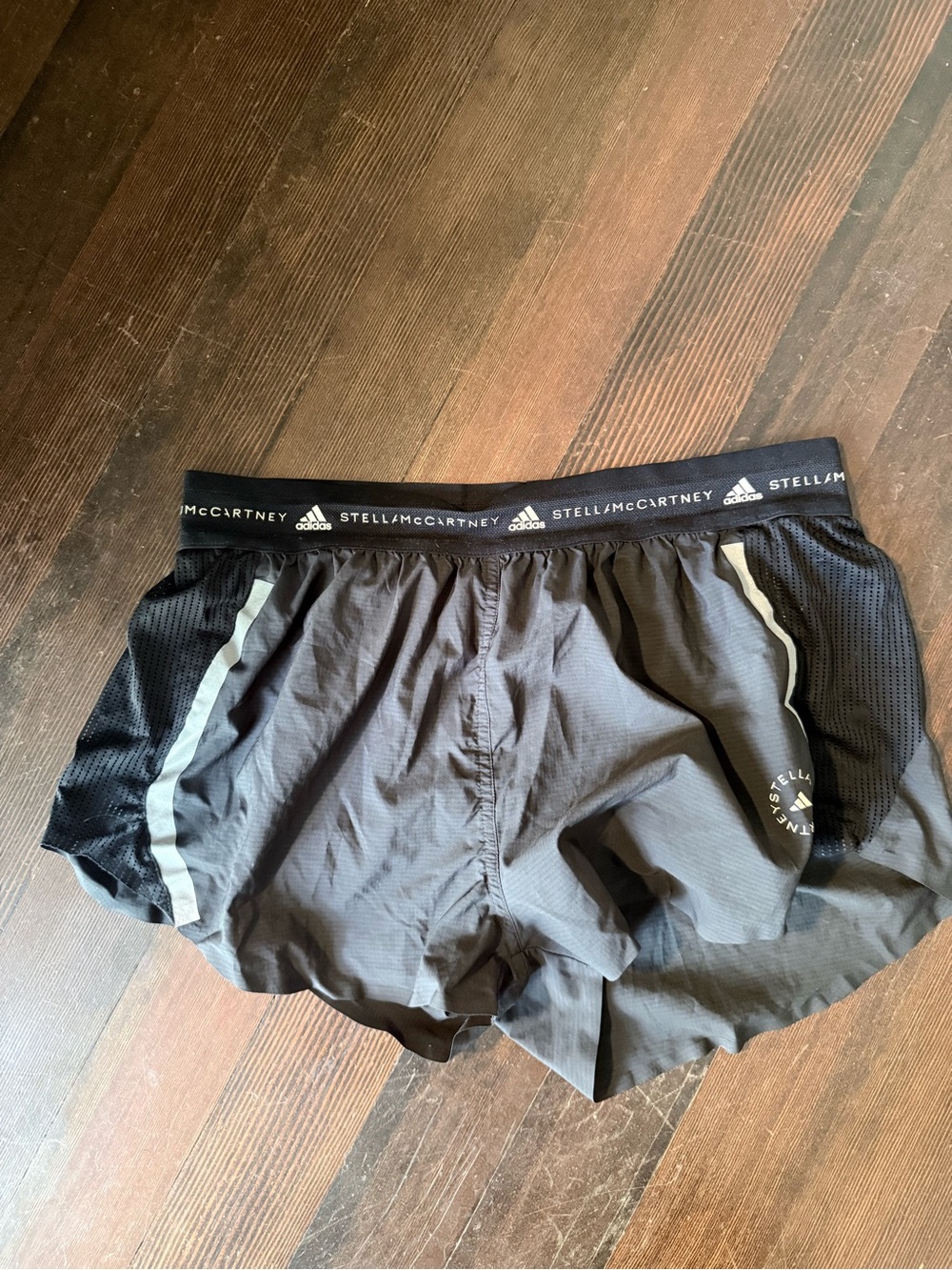 adidas Stella McCartney Black Active Shorts with Logo Label